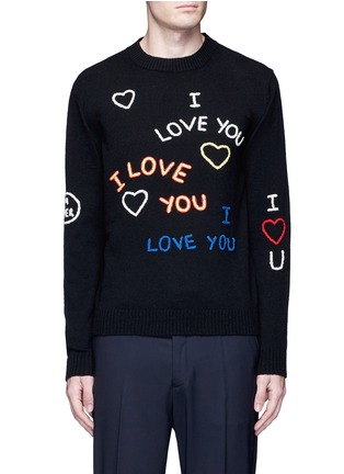 Main View - Click To Enlarge - KENZO - 'I Love U' knit sweater