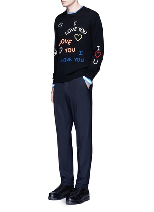 Figure View - Click To Enlarge - KENZO - 'I Love U' knit sweater