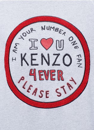 Detail View - Click To Enlarge - KENZO - 'Please Stay' embroidered sweatshirt