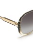 Detail View - Click To Enlarge - VICTORIA BECKHAM - 'Large Fine Oval' stripe acetate oversize sunglasses