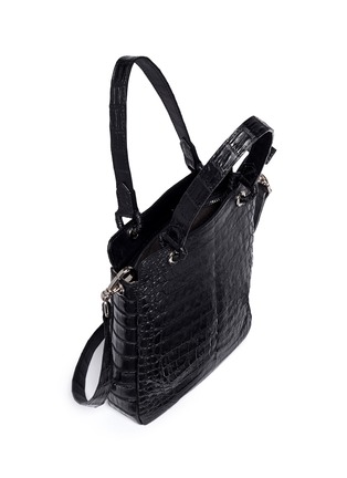 Detail View - Click To Enlarge - CELESTINA BAGS - 'Doris' Caiman crocodile leather bag