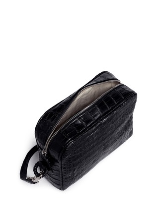 Detail View - Click To Enlarge - CELESTINA BAGS - 'Roxas' small Caiman crocodile leather shoulder bag