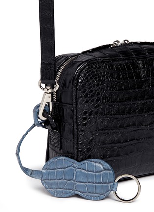 Detail View - Click To Enlarge - CELESTINA BAGS - 'Roxas' small Caiman crocodile leather shoulder bag