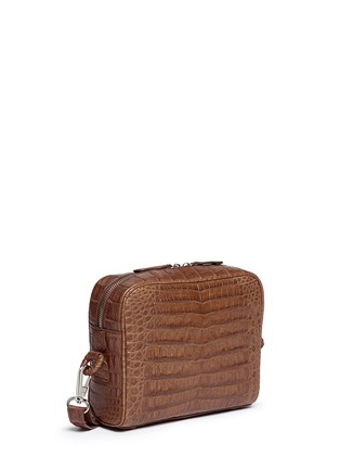 Front View - Click To Enlarge - CELESTINA BAGS - 'Roxas' small Caiman crocodile leather shoulder bag