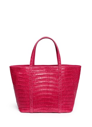 Back View - Click To Enlarge - CELESTINA BAGS - 'Coronel' Caiman crocodile leather shopper tote