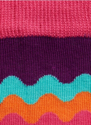 Detail View - Click To Enlarge - HAPPY SOCKS - Wave and palm tree kids socks 2-pair pack
