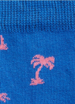 Detail View - Click To Enlarge - HAPPY SOCKS - Wave and palm tree kids socks 2-pair pack