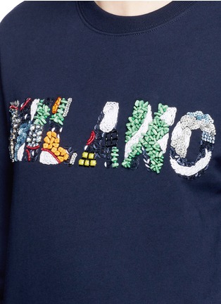 Detail View - Click To Enlarge - MSGM - 'Milano' embellished cotton French terry sweatshirt