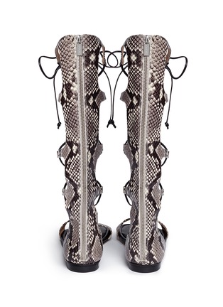 Back View - Click To Enlarge - MICHAEL KORS - 'Sofia' python embossed leather gladiator sandals