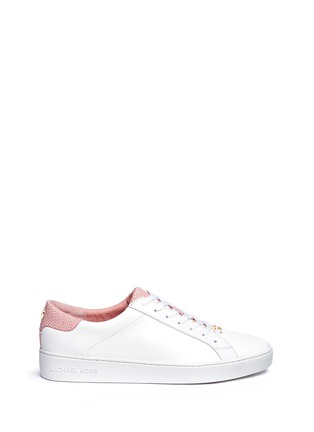 Main View - Click To Enlarge - MICHAEL KORS - 'Irving' shagreen effect trim leather sneakers