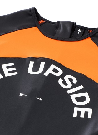 Detail View - Click To Enlarge - THE UPSIDE - Logo print colourblock paddle suit