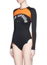 Figure View - Click To Enlarge - THE UPSIDE - Logo print colourblock paddle suit
