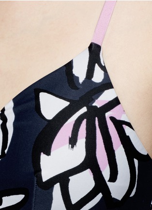 Detail View - Click To Enlarge - THE UPSIDE - 'Ballet Crop' English floral print sports bra top