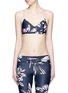 Main View - Click To Enlarge - THE UPSIDE - 'Ballet Crop' English floral print sports bra top