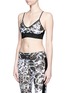 Front View - Click To Enlarge - THE UPSIDE - 'Andie' safari floral print sports crop top