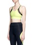 Front View - Click To Enlarge - ALALA - 'Zip It Up' mesh insert neon sports bra