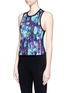 Front View - Click To Enlarge - 72993 - 'Crescent' chrome print cropped top