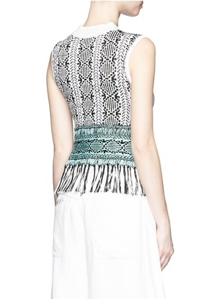 Back View - Click To Enlarge - MAME - Fringe tribal sleeveless knit top