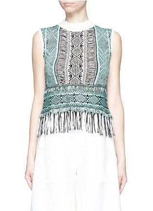 Main View - Click To Enlarge - MAME - Fringe tribal sleeveless knit top