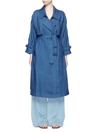 Main View - Click To Enlarge - MAME - Linen chambray trench coat