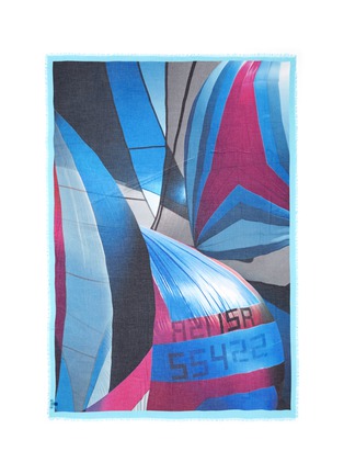Main View - Click To Enlarge - FRANCO FERRARI - 'Danao' sail boat print hand painted silk-modal scarf