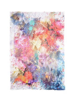 Main View - Click To Enlarge - FRANCO FERRARI - 'Astratto' cashmere appliqué floral print silk scarf