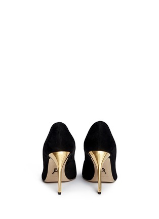 Back View - Click To Enlarge - PAUL ANDREW - 'Zenadia' 24k gold dipped heel suede pumps