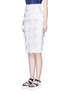 Front View - Click To Enlarge - STELLA JEAN - 'Magliaia' fray trim stripe jacquard pencil skirt