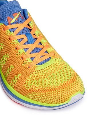 Detail View - Click To Enlarge - ATHLETIC PROPULSION LABS - 'TECHLOOM PRO' NEON KNIT SNEAKERS