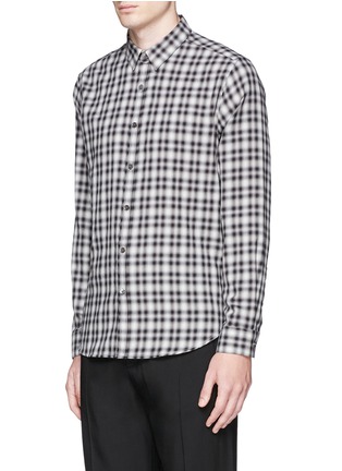 Front View - Click To Enlarge - THEORY - 'Zack PS' diffused check plaid cotton shirt