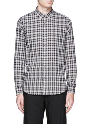 Main View - Click To Enlarge - THEORY - 'Zack PS' diffused check plaid cotton shirt