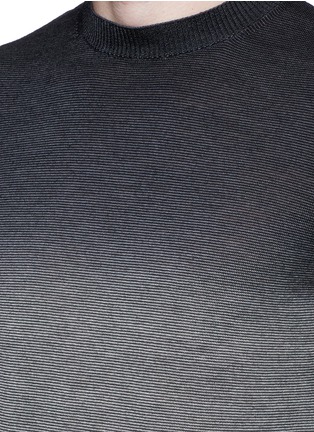 Detail View - Click To Enlarge - THEORY - 'Remsey' stripe ombré merino wool sweater