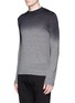 Front View - Click To Enlarge - THEORY - 'Remsey' stripe ombré merino wool sweater