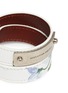 Detail View - Click To Enlarge - ALEXANDER MCQUEEN - Logo metal plate floral print leather bracelet
