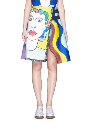 Main View - Click To Enlarge - CHICTOPIA - Illustration rainbow neoprene skirt