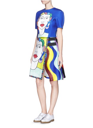 Figure View - Click To Enlarge - CHICTOPIA - Illustration rainbow neoprene skirt