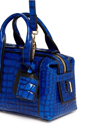 Detail View - Click To Enlarge - PIERRE HARDY - 'Bandit' mini croc embossed leather crossbody bag