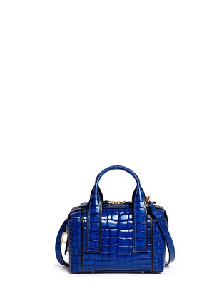 Back View - Click To Enlarge - PIERRE HARDY - 'Bandit' mini croc embossed leather crossbody bag