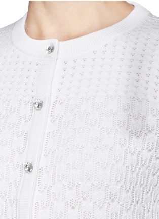 Detail View - Click To Enlarge - ALICE & OLIVIA - 'Makenzie' pointelle knit cropped cardigan