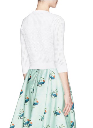 Back View - Click To Enlarge - ALICE & OLIVIA - 'Makenzie' pointelle knit cropped cardigan