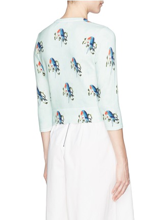 Back View - Click To Enlarge - ALICE & OLIVIA - 'Parrots in Paradise' fine knit cropped cardigan