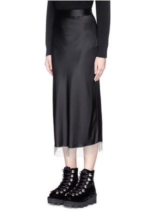 Front View - Click To Enlarge - ALEXANDER WANG - Chainmail fringe high waist skirt