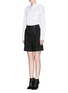Figure View - Click To Enlarge - ALEXANDER WANG - Ball chain zip cotton-wool shorts
