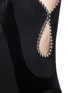 Detail View - Click To Enlarge - ALEXANDER WANG - Ball chain trim wavy velvet panel dress