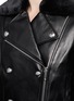 Detail View - Click To Enlarge - ALEXANDER WANG - Detachable faux fur collar leather moto vest