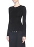 Front View - Click To Enlarge - ALEXANDER WANG - Ball chain trim stretch knit sweater