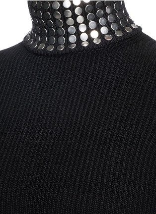 Detail View - Click To Enlarge - ALEXANDER WANG - Stud turtleneck rib knit sweater