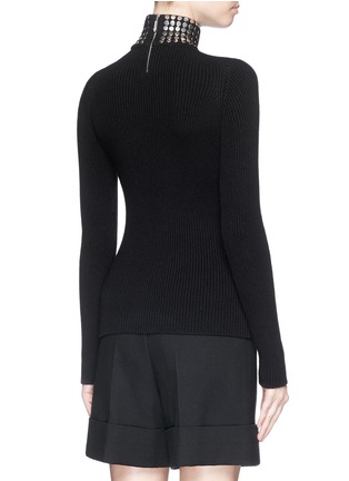 Back View - Click To Enlarge - ALEXANDER WANG - Stud turtleneck rib knit sweater