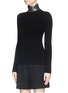 Front View - Click To Enlarge - ALEXANDER WANG - Stud turtleneck rib knit sweater