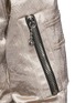 Detail View - Click To Enlarge - ALEXANDER WANG - Shearling hood velvet trim bomber jacket